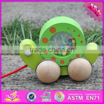 2016 New Design Snail Carried Wooden Pull Toys for Toddlers W05C078 photo-4