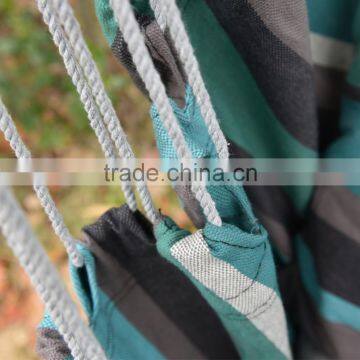 Green and Grey Stripe Polyester Hanging Hammock Chair With Cushion photo-2