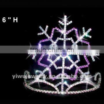 New Fasion Beautiful Christmas Snowflake Purple Cheap Flower Girl Crown