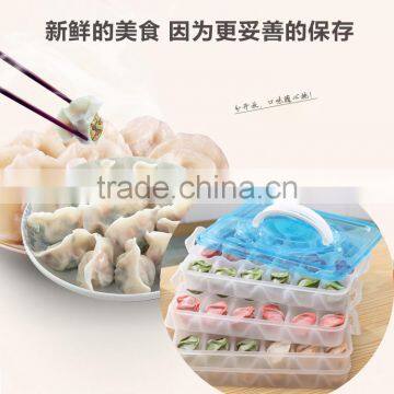 L00005 Reusable Stackable Compartment Dumpling Food Containers/Storage Organizer/Box/Bins/Holder With Lids - Leak Proof, Freezer photo-4