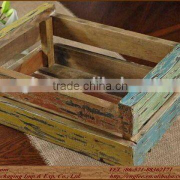 Colored Milk Wooden Crate Multi Color 12in x 17in photo-3