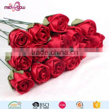 Decorative Handmade Flowers Satin Ribbon Roses for Gift photo-3