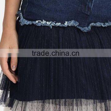 Domin Women Fashion Jean Denim Skirts With Mesh photo-2
