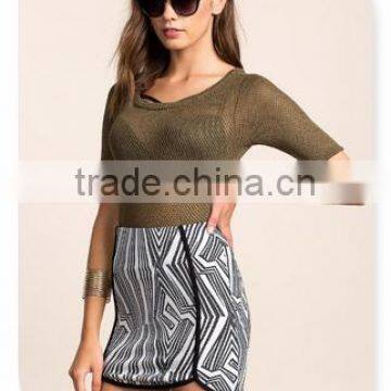 2015 New Fashion Hudson Contrast Mini Skirt for Ladies 51031# photo-3