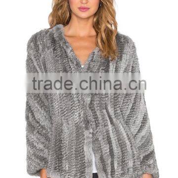 winter high quality custom rabbit fur coats girls OEM service