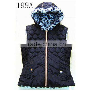 Women waistcoat sleeveless jacket winter vest fur lining