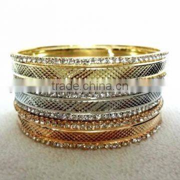 Designer Bangle Sets in Three Tones- Silver,Gold,Copper photo-3