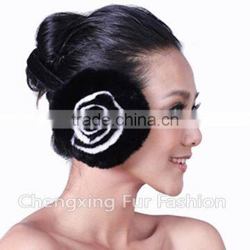 CX-EM-03N Winter Fashion European Pretty Real Rex Rabbit Earmuffs photo-4