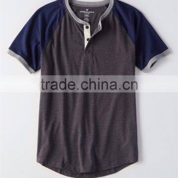 MGOO Factory Supplied Three Button Collar Dry Fit T-shirt Mens Curved Hem Plain T Shirts photo-4