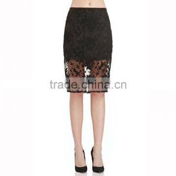 MGOO Cheap Price Quality Guaranteed Split Black Lace Skirts For Women Sexy Slinky Skirt Divided 15145A382 photo-6