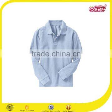 Polo T-shirt 100% Cotton Long Sleeve T-shirt Design Class School Uniform Polo Shirts Design photo-2