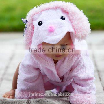 High Quality Fancy Cotton Bathrobe in Pink Poodel photo-2