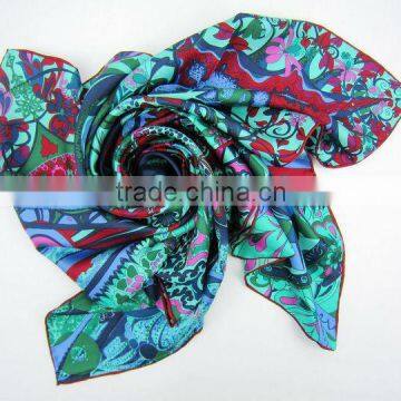 2014 Sprig Silk Scarf Custom Fashion Printed