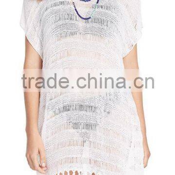 EY0011A Cutting for Ladies Blouse Knit Short Sleeve Beach Lady Blouse photo-2