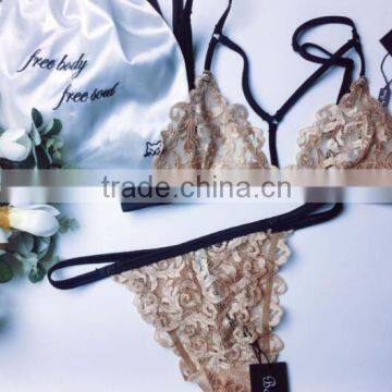 Runwaylover 5382 Hot Sale Ladie Sexy Ladies Nude Sexy Bra and Thong Set