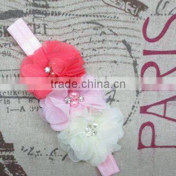 Boutique Cute Baby Girls Pearl Rhinestoned Centered Headband For Kids Hair Accessories photo-2