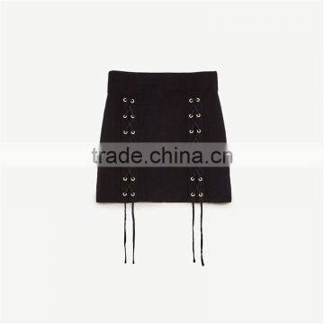 2017 OEM Spring Sexy Laced Short Skirts With Metallic Details photo-6