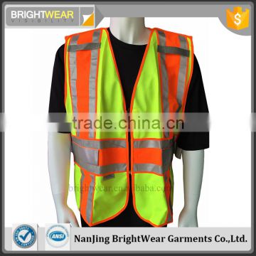 ANSI public safety vest 5 point breakaway reflective safety vest with removable waist band