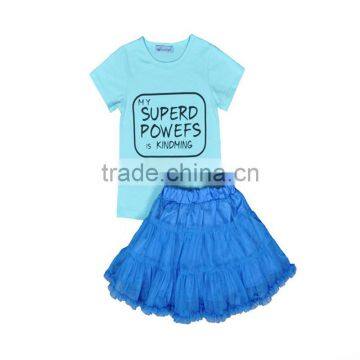 Baby Girl Blue T-shirt and TUTU Skirt Clothing Set