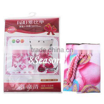 Wholesale Flower Pattern Square Throw Pillow Chinese Cotton Cross Stitch photo-2