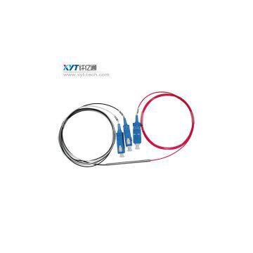 optical fiber coupler mini FBT 1x2 steel tube 1310/1550nm dual window for FTTH