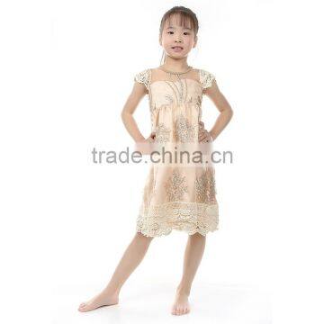 Silver Color Girl Lace Dress