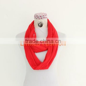 Lady Popular Scarf With Zipper Pocket,Wholesale Scarf With Zipper Pocket,Jersey Infinity Scarf With Zipper Pocket