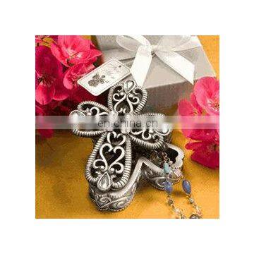 Cross Design curio boxes from the Heavenly Favors Collection wedding jewelry boxes