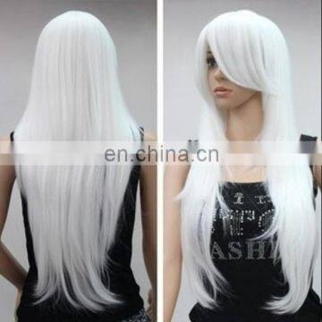 Wholesales white long football fan wig customized synthetic wig for sale FW2015