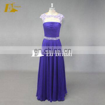 ED Jewel Beads Belt Sexy Ankle-Length Zipper A-line Keyhole Back Evening dresses