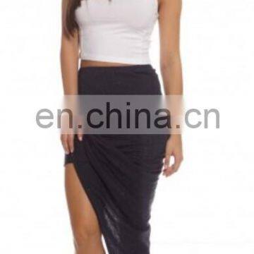 2014 A/W Lady's Fashion 100% cotton Jersey Wrap Skirt