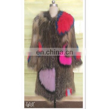 newest design women apparel knitted fox fur coat sex