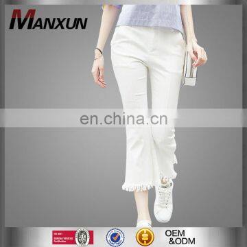 Latest Design New Fashion Jean Pants High Quality Women White Jean Pants