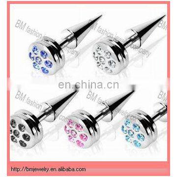 Fake plug body piercing jewelry with different color of crystal beautiful charming