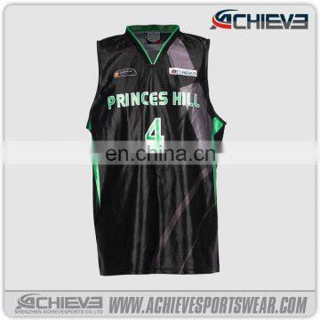 custom subliamted basketball jersey design black color