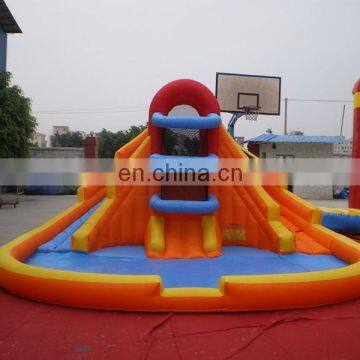 inflatable swimming pool slide, basket ball hoop with heated inflatable pool