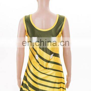 Custom Polyester Netball Dresses ,sublimation Printed Yellow Netball Dress photo-3