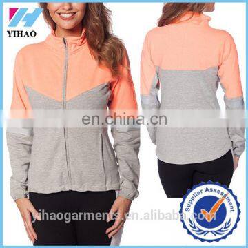 Yihao Trade Assurance Women Sports Gym Wear Zipper up Top Jacket fitness running sportswear hoodies light up hoodie womens wear