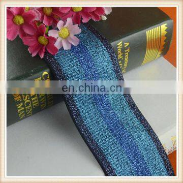 Latest metallic elastic webbing strap colorful webbing tape ribbon embroidery
