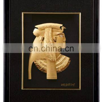 WR 24k Gold Plated Picture Frames Handmade Egypt Pharaoh Frame Wall Hanging Craft Home Office Decor