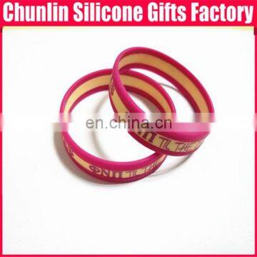 Beutiful 3 Layers Silk Printing Silicone Wristbands photo-5