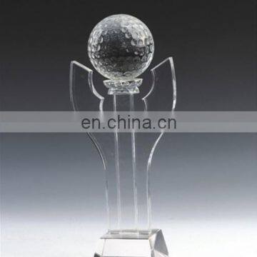 Elegant Column Crystal Golf Trophy For Golfer Awards Souvenir