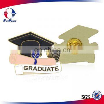 Promotion Graduation Cap Lapel pin with Gold Plating