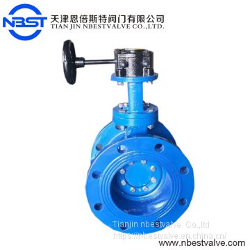 Double Flange Cast Iron  Double Eccentric Metal Seated Butterfly Valve