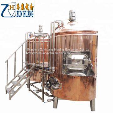 2BBL 3BBL Red Copper Brewery Equipment Turnkey Beer Project With Oversea Service