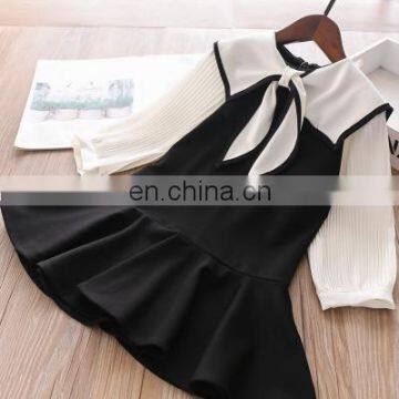 New style children's wear lotus leaf hem tie tie dress girls skirt children's wear