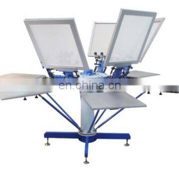 Multi color rotary octopus manual screen printing machine silk screen printer for t shirt