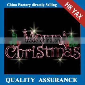 Alibaba China gold supplier Christmas series rhinestone motif design;rhinestone design motif; custom motif design rhinestone