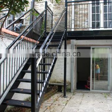 exterior metal stair/wrought iron straight stairs/outdoor straight staircase                        
                                                Quality Choice