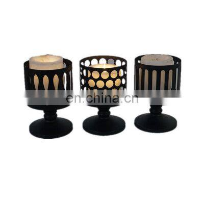 Home decor metal black candle holder jars candle stand metal lamp shades wedding candle holder